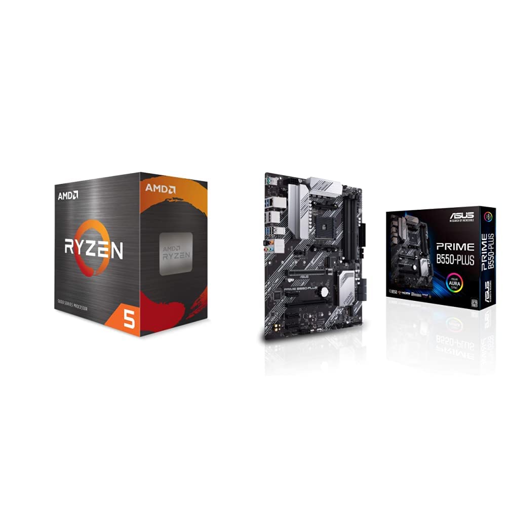 AMD Ryzen 5 5600X Box, Large + ASUS Prime B550-Plus Gaming